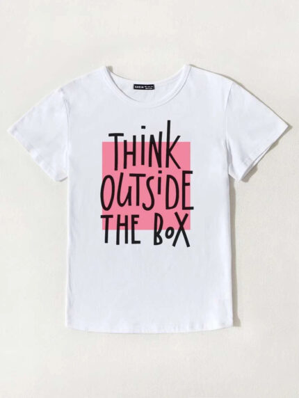 Wholesale Think Outside The Box Slogan T-Shirt