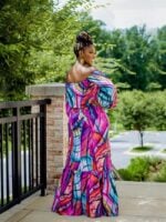 Wholesale Tie-dye Kaleidoscope Plus Size Two-piece Dress Set