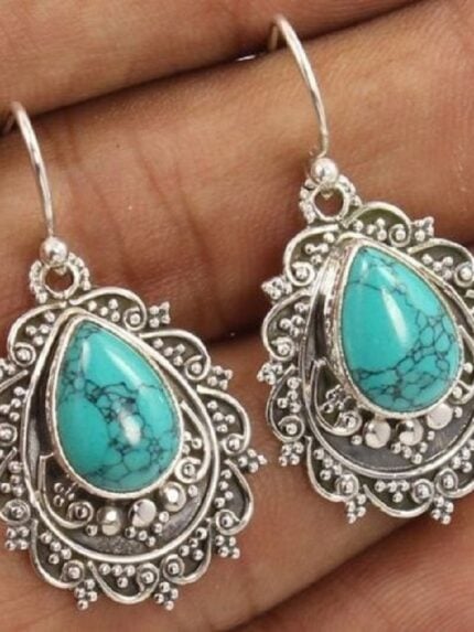 Wholesale Turquoise Drop Pear Earrings