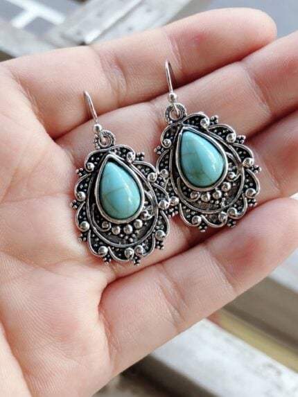 Wholesale Turquoise Drop Pear Earrings