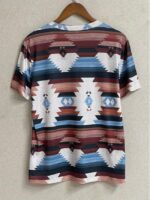 Wholesale V-neck Ethnic Print Short-sleeved T-shirt