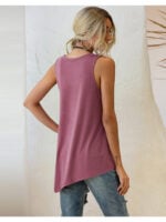 Wholesale V-neck irregular tank top T-shirt