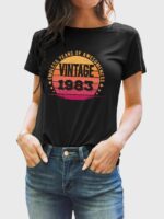 Wholesale Vintage 1983 Graphic Casual T-shirt