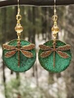 Wholesale Vintage Green Dragonfly Ethnic Earrings