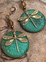 Wholesale Vintage Green Dragonfly Ethnic Earrings