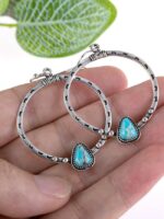 Wholesale Vintage Turquoise Eyelash Circle Earrings