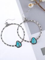 Wholesale Vintage Turquoise Eyelash Circle Earrings