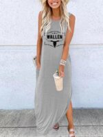 Wholesale WALLEN Printed Sleeveless Maxi Dress