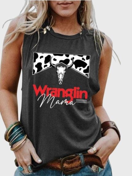 Wholesale WRANGLIN Print Casual Tank Top