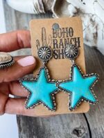 Wholesale Western Turquoise Star Earrings