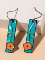 Wholesale Whimsical Orange Floral Long Earrings