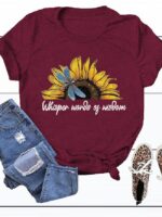 Wholesale Whisper Words Of Wisdom And Sunflower Graphic T-shirt