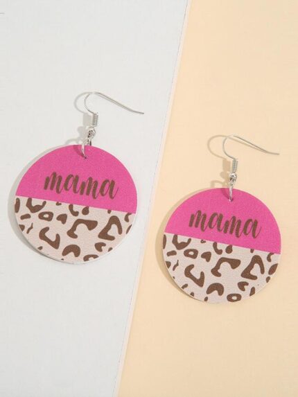 Wholesale leopard stitching mama print earrings