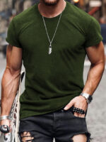 Wholesale men solid color short sleeve T-shirt