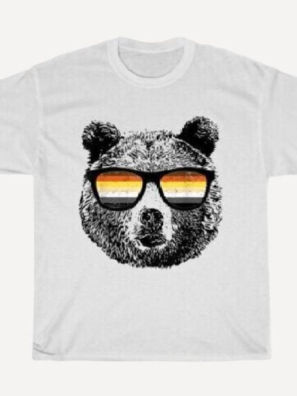 Bear Wearing Flag Sunglasses T-Shirt