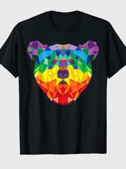 Geometric Rainbow Bear Men's T-Shirt