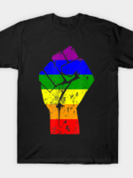 Resist Fist Rainbow Flag Gay Pride T-Shirt