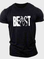 Wholesale BEAST Print Short Sleeve Men's T-Shirt