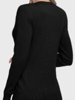 Wholesale Black Round Neck Button Thin Knit Cardigan