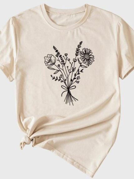 Wholesale Bouquet Print T-Shirt