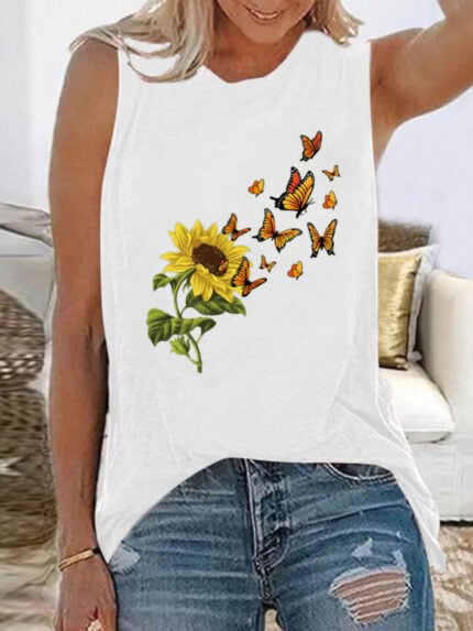 Wholesale Butterfly Casual Style T-Shirt