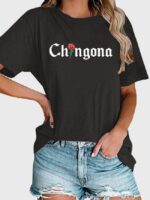 Wholesale CHINGONA Letter T-Shirt