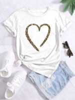 Wholesale Casual Love Leopard T-Shirt