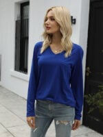 Wholesale Casual Pocket Long Sleeve T-Shirt