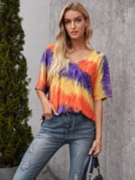 Wholesale Chic Colorful Tie-dye T-Shirt