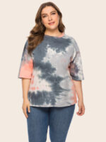 Wholesale Chic Plus Size Tie-dye T-Shirt