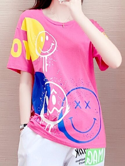 Wholesale Chic Smile Graphic T-Shirt