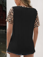 Wholesale Chic V-neck Leopard T-Shirt