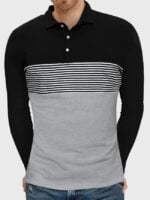 Wholesale Colorblock Stripe Long Sleeve Men’s T-Shirt