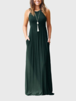 Wholesale Crew Neck Sleeveless Maxi Dress