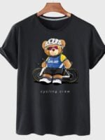 Wholesale Cycling Crew Bear Graphic T-Shirt