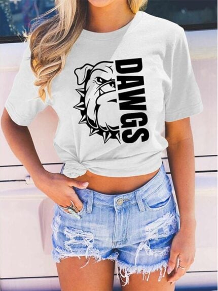 Wholesale DAWGS Print Short Sleeve T-Shirt