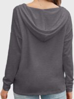 Wholesale Dark Grey V Neck Thin Hoodie