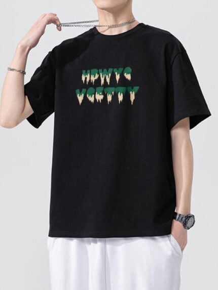 Wholesale Fashion Letter Print Short Sleeve Men's T-Shirt