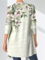 Wholesale Floral Print Faux Two-Piece Long Sleeve Top