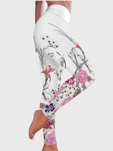 Wholesale Floral Print High Waist Yoga Pants