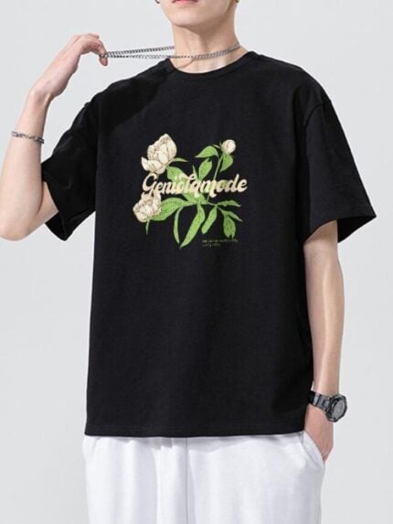 Wholesale Flowers Print Men's T-Shirt