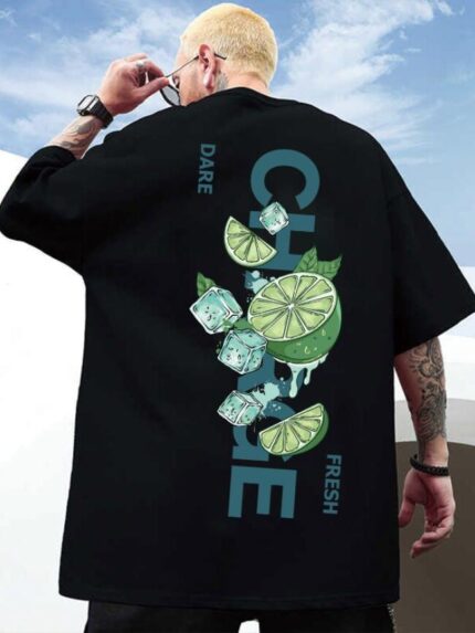 Wholesale Fresh Lemon Round-neck Men's Short Sleeve T-Shirt