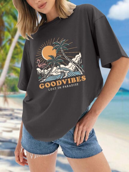 Wholesale GOOD VIBES Graphic T-Shirt