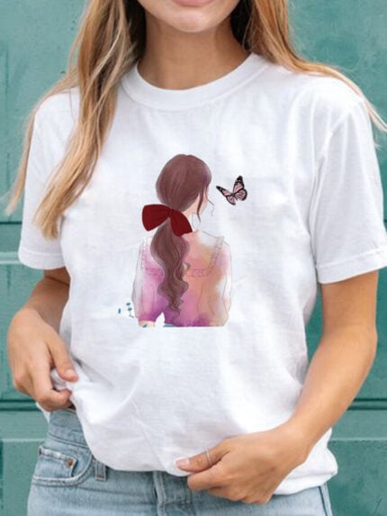 Wholesale Girl And Butterfly T-Shirt