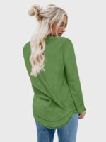 Wholesale Green Long Sleeve Crewneck Top