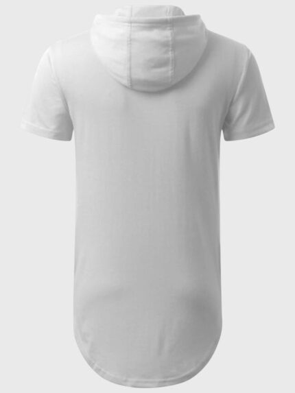 Wholesale Hooded Curved Hem Short Sleeve Men's T-Shirt