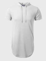 Wholesale Hooded Curved Hem Short Sleeve Men's T-Shirt