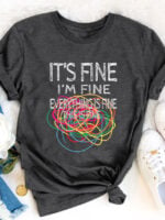 Wholesale IT'S FINE Print Short Sleeve Tee