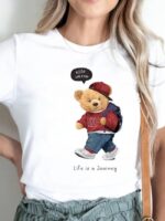 Wholesale KEEP WALKING Bear Graphic T-Shirt