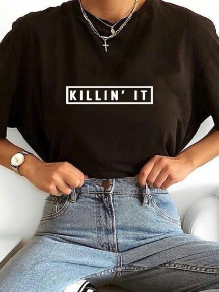 Wholesale KILLIN IT Letter Print T-Shirt